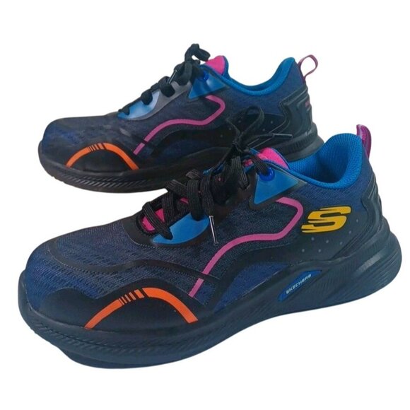 Skechers Carbix Carbon Toe Women's 7.5 EU 37.5 Blue Athletic Work Shoes Sneakers - Picture 3 of 9